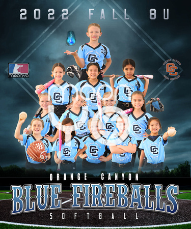 Blue Fireballs 5 x 6 for Banner